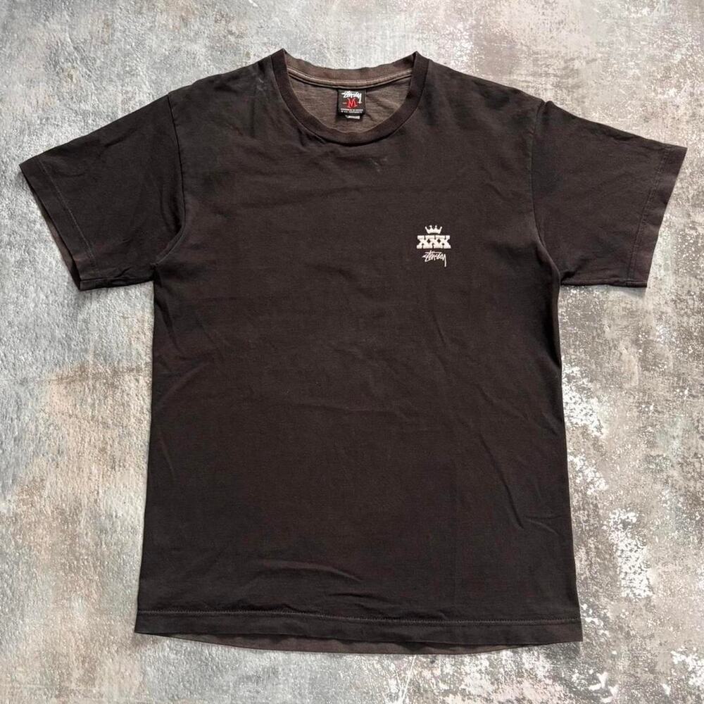 Vintage Thrashed Faded Black Stussy XXX T Shirt. Size Medium
